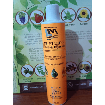 Gel Fluido Moldeo & Fijación - Protector Térmico-Crema para Peinar x 340ml.