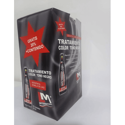 Display x 30 sachets Tratamiento Tono Negro x 30ml. 