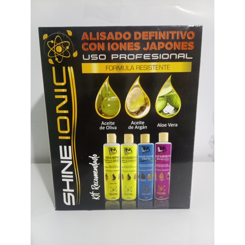 SHINE IÓNCO: ALISADO DEFINITIVO FORMULA RESISTENTE - COMBO X 410 ML.
