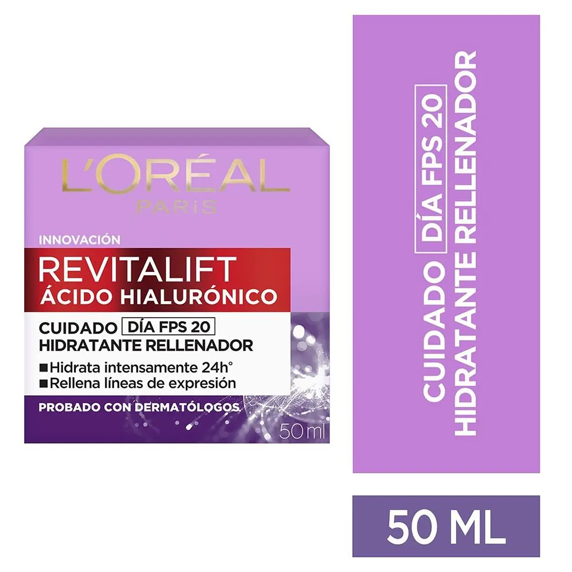 Crema Hidratante Facial RevitaLif Acido Hialuronico 50 ML - LOREAL  1