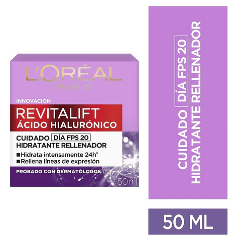 Crema Hidratante Facial RevitaLif Acido Hialuronico 50 ML - LOREAL 