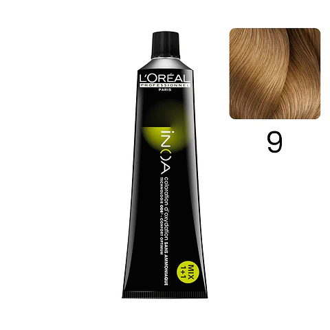 Tintura INOA 9 Rubio Muy Claro 60 G - LOREAL PROFESSIONNEL