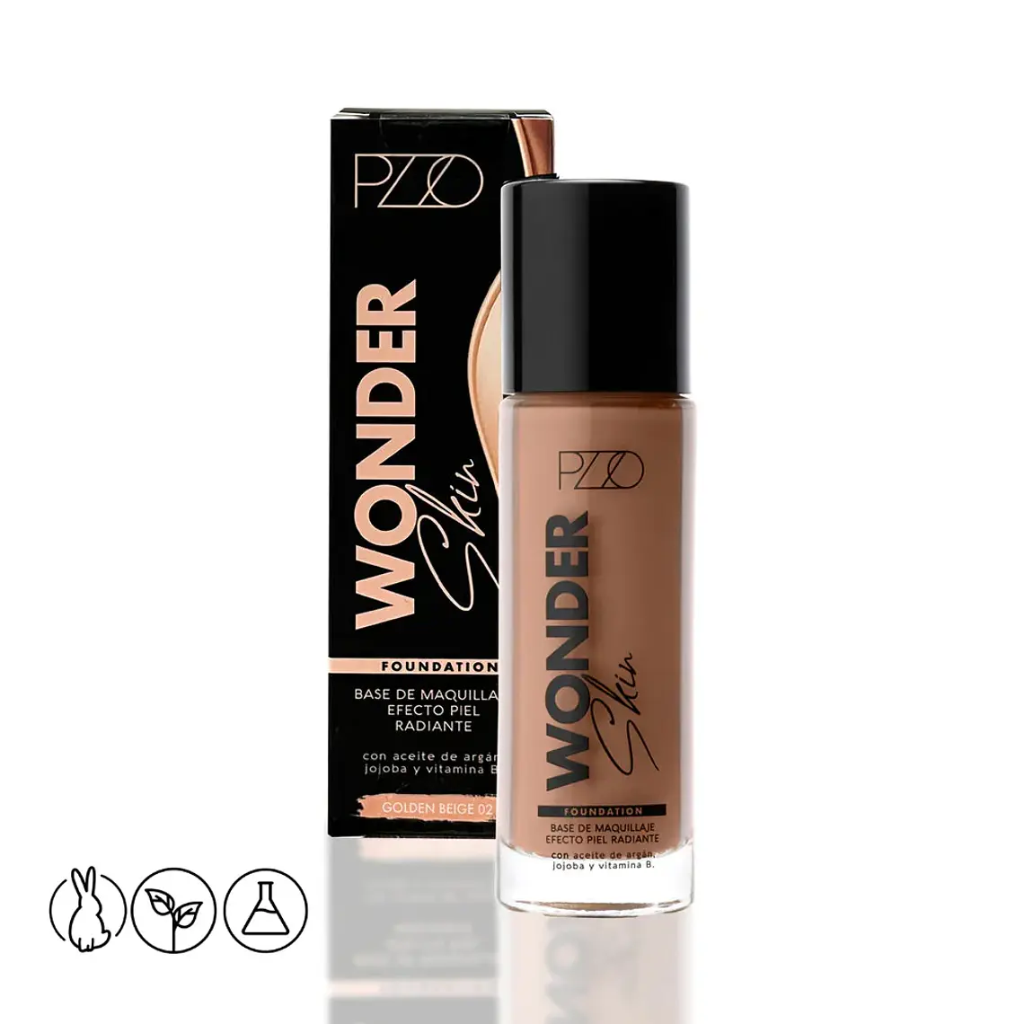 Base de Maquillaje Wonder Skin 35 ml Golde Beige 02 - PETRIZZIO 1