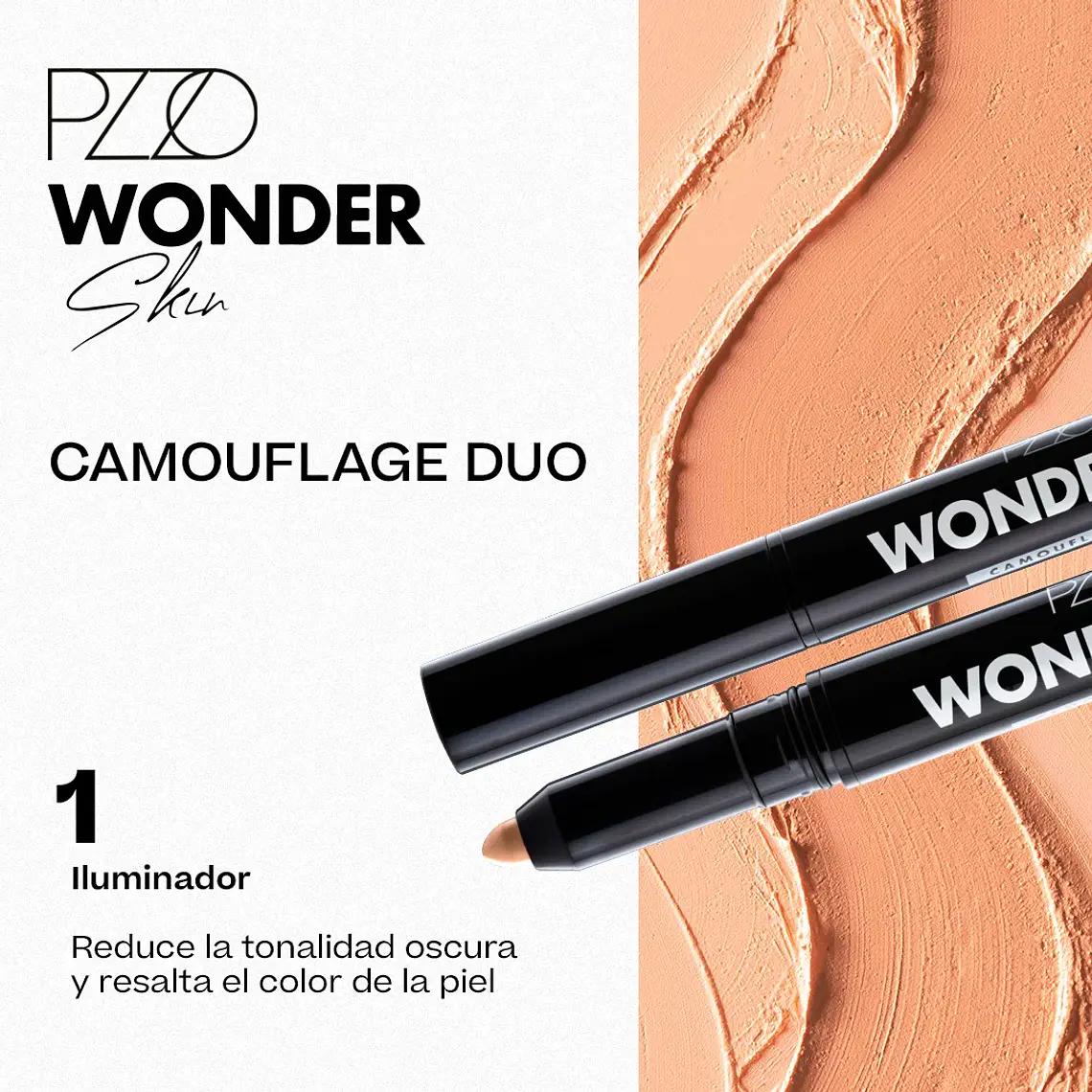 Corrector + iluminador Camouflage Duo Wonder Skin - PETRIZZIO 6