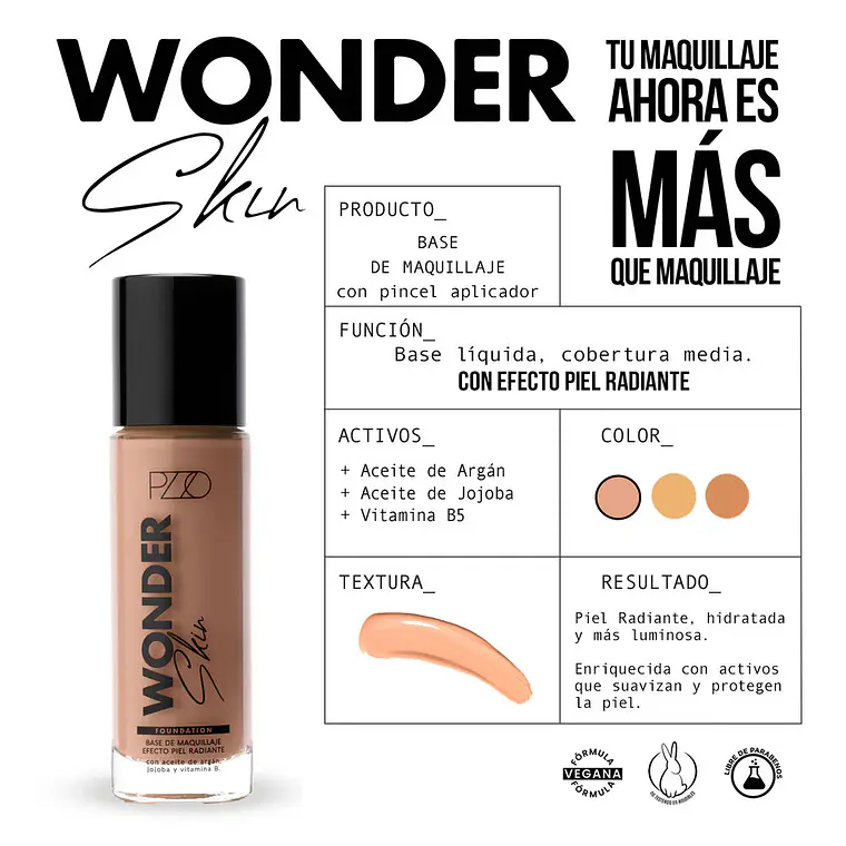 Base de Maquillaje Wonder Skin 35 ml Natura 01 - PETRIZZIO 3