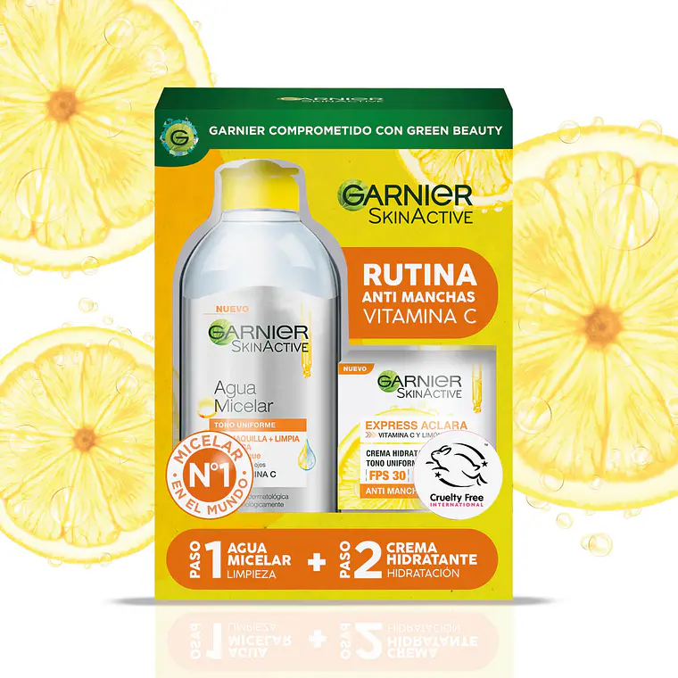 Pack Micelar + Crema Express Aclara - GARNIER 2