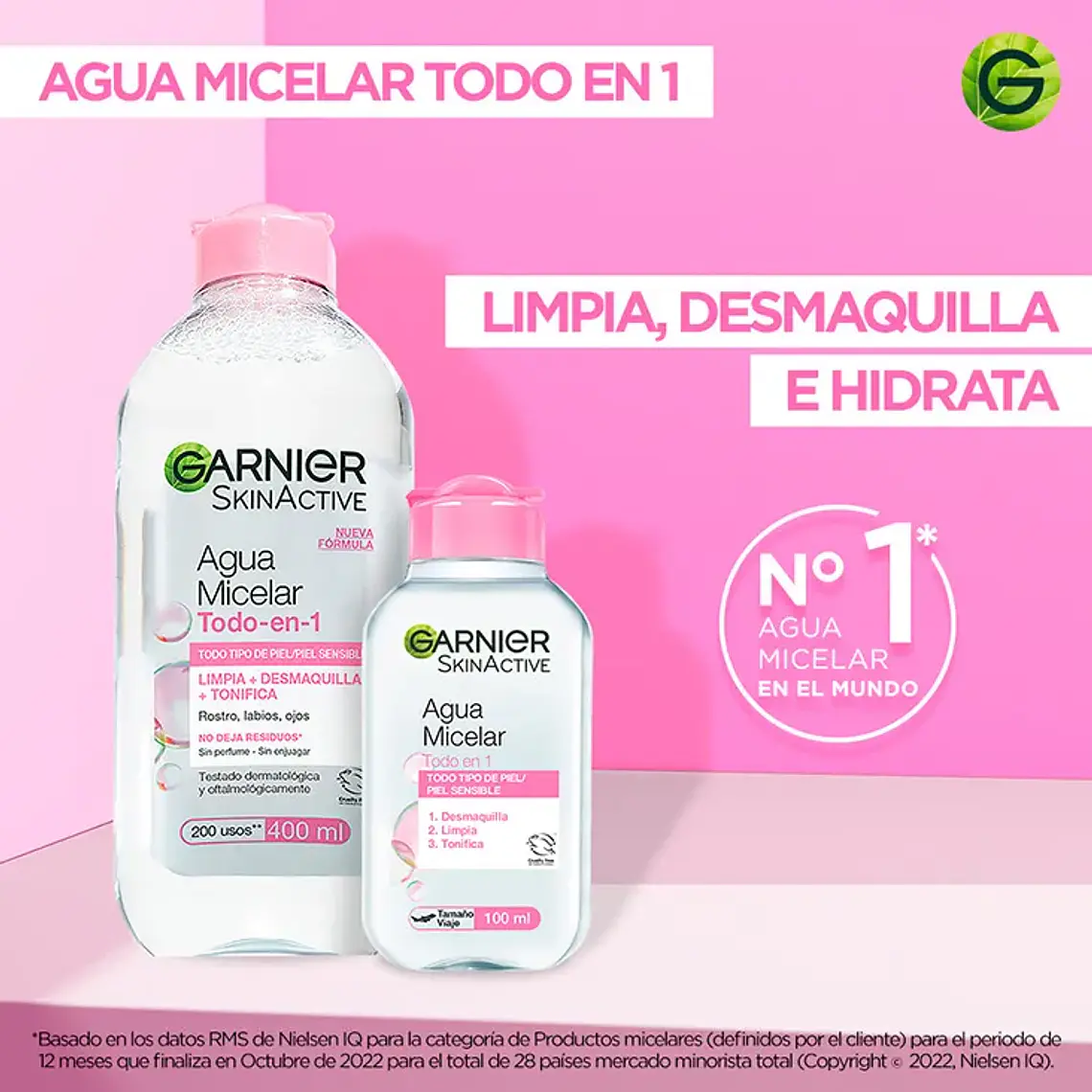 Pack Agua Micelar Todo En Uno 400 ML + 100 ML - GARNIER 2