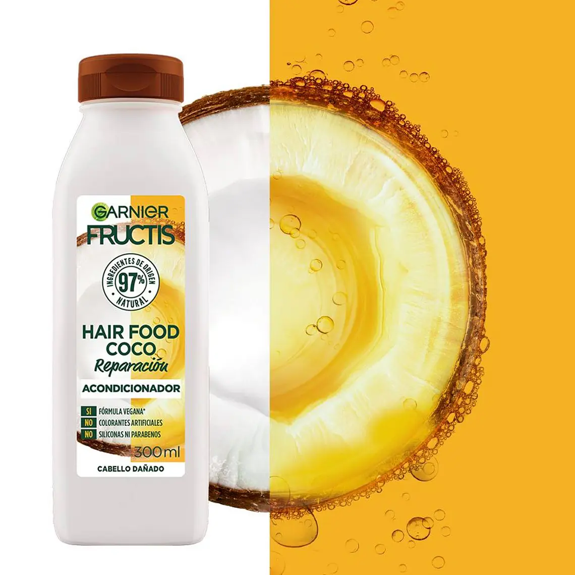 Acondicionador Hair Food Coco Reparación Cabello Dañado 300 ML - GARNIER 2