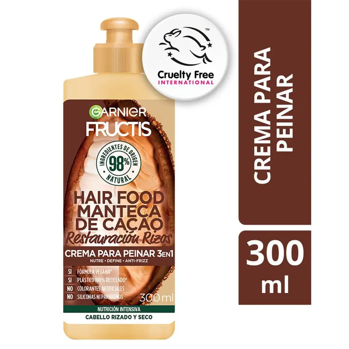 Crema Para Peinar Fructis Hair Food Manteca Cacao 300 ML - GARNIER 2