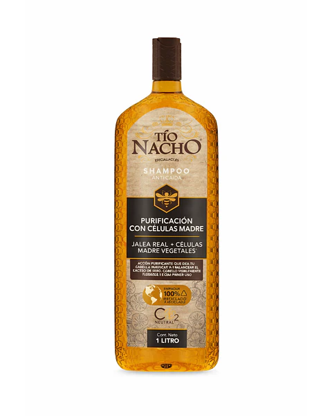 Shampoo Anti-caída Purificación + Células Madre Vegetaltes 1 L - TIO NACHO