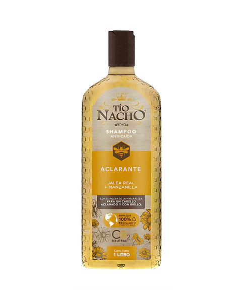 Shampoo Anti-caída Aclarante Jalea Real + Manzanilla 1 L - TIO NACHO