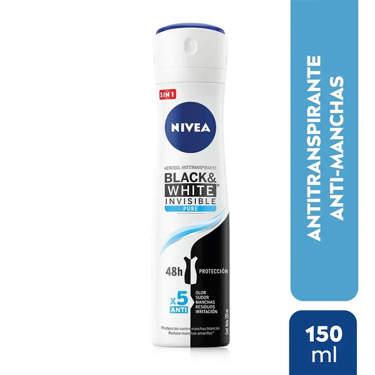Desodorante Spray Invisible Black & White Pure 150 ML - NIVEA 1
