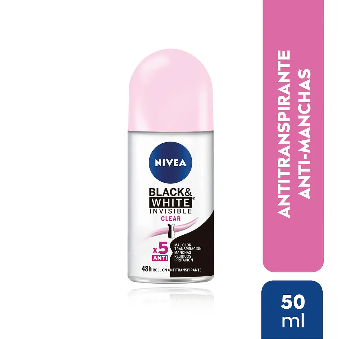 Desodorante Roll On Nivea Invisible Black & White 50 ml - NIVEA 1