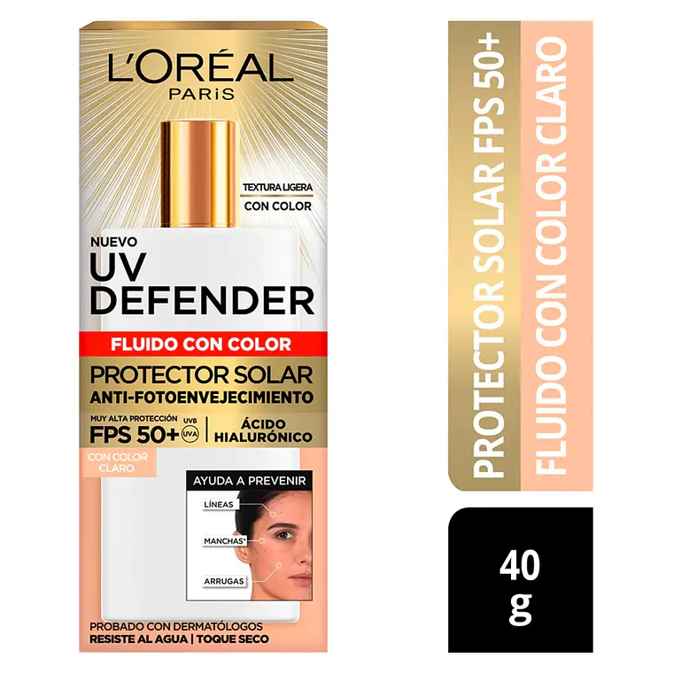 Protector Solar Uv Defender Fluido Invisible Anti-Fotoenvejecimiento - LOREAL 1