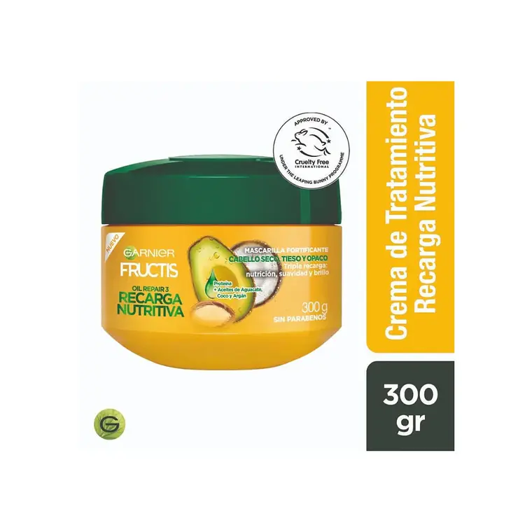 Mascarilla Capilar Oil Repair 3 - GARNIER CONCENTRADO DE FRUTA + OLIVA Y ARGAN (300 ML) 1