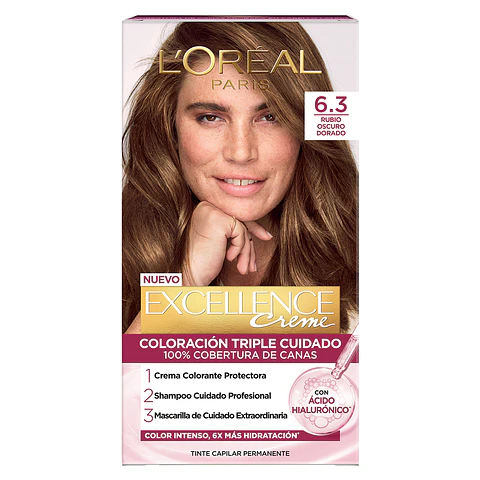 Tintura Excellence Creme 6.3 Rubio Oscuro Dorado - LOREAL 