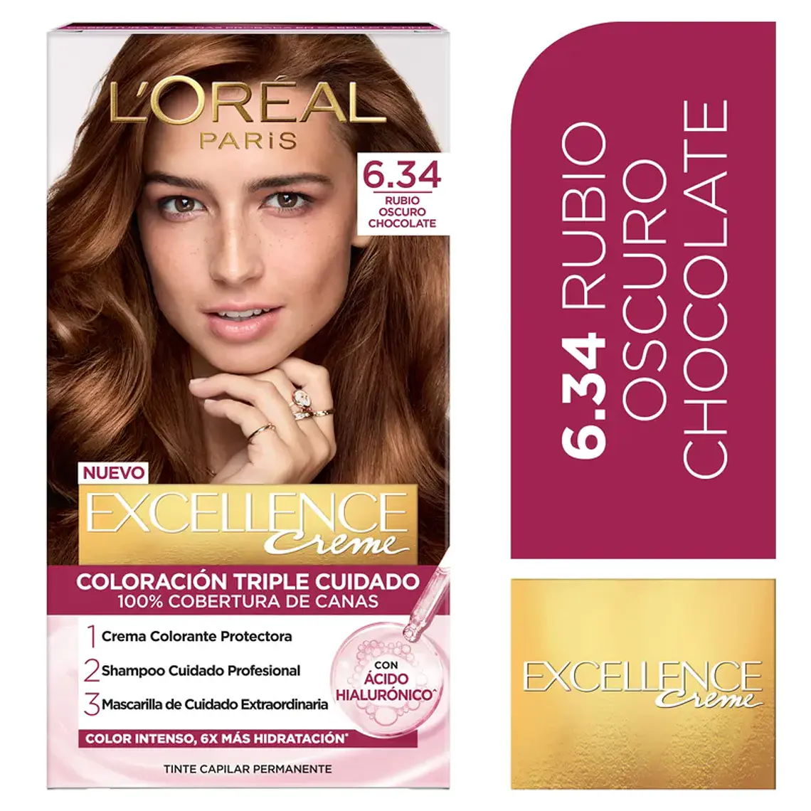 Tintura Excellence Creme 6.34 Rubio Oscuro Chocolate - LOREAL 1