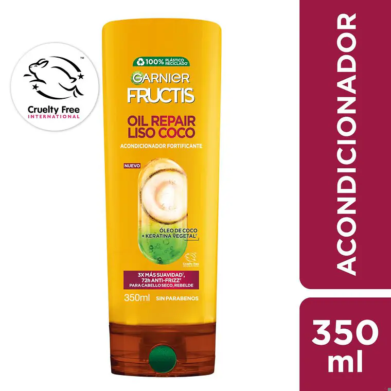 Acondicionador Fructis Oil Repair Liso Coco 350 ML - GARNIER 1