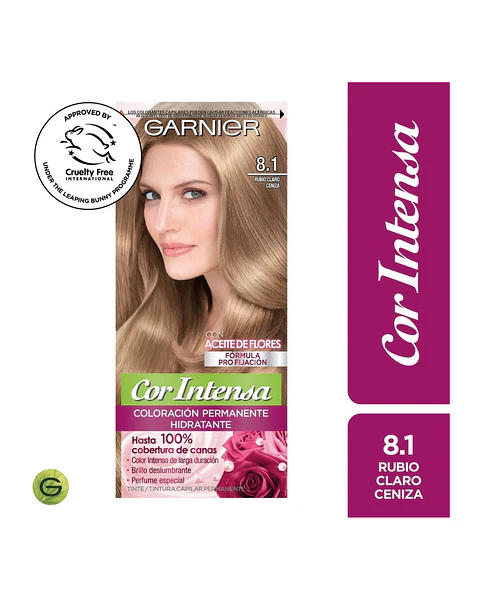 Tintura Cor Intensa Rubio Claro Ceniza 8.1 45 G - GARNIER