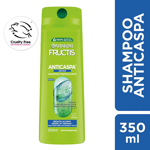 Shampoo Fructis Anticaspa Cuero Cabelludo Graso 350 ML - GARNIER