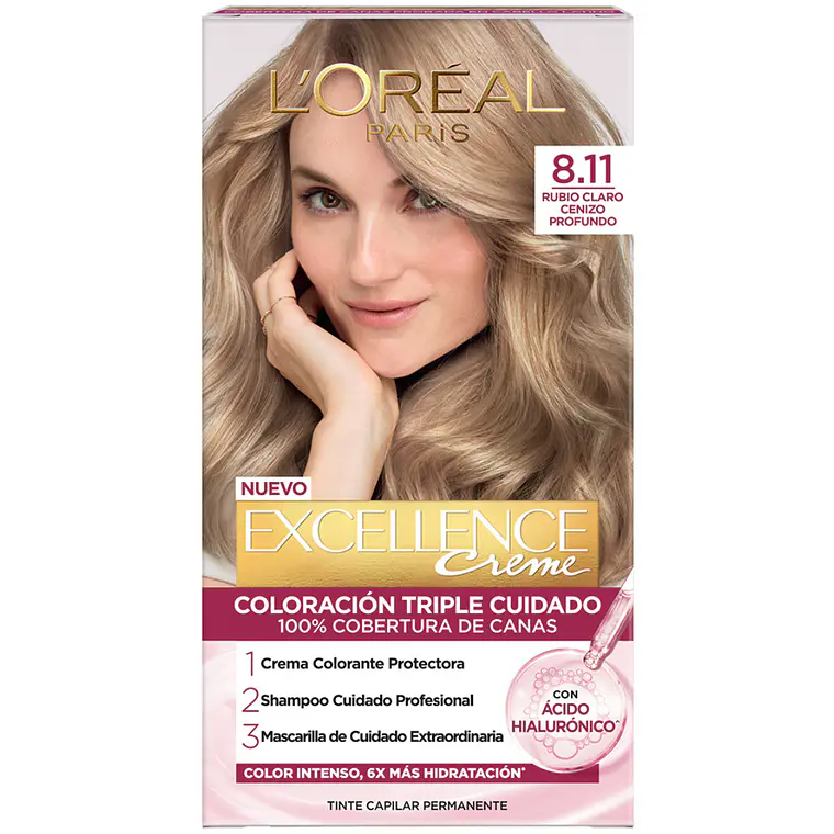 Tintura Excellence Creme Rubio Claro Cenizo Profundo 8.11 - LOREAL  1