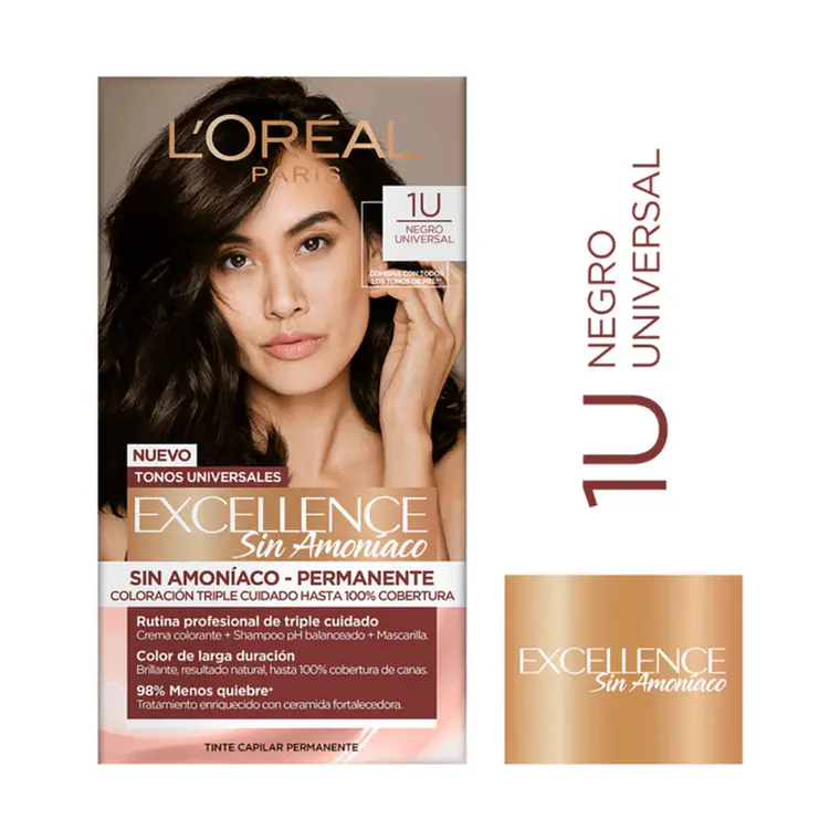 Tintura Excellence Negro Universal 1U Sin Amoníaco - LOREAL 1