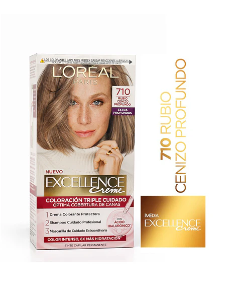 Tintura Excellence Rubio Cenizo Profundo 710 - LOREAL