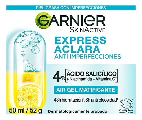 Crema Anti Imperfecciones Air Gel Matificante Express Aclara 50 ML - GARNIER