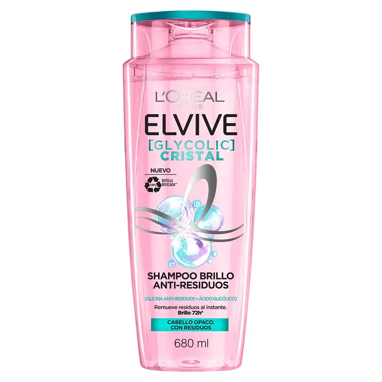Shampoo Elvive Glycolic Cristal Brillo Anti-Residuos 680 ML - LOREAL 1