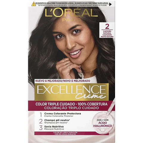Tintura Excellence Creme 2 Negro Profundo - LOREAL