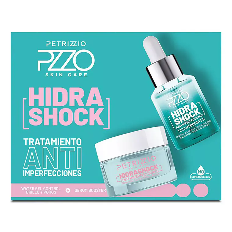 Set Hidra Shock Tratamiento Anti-Imperfecciones, Water Gel Control Brillo Y Poros + Serum Booster 1