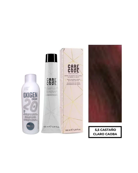 Hair Coloring Cream 100 ML 5,5, Con Oxigen 150 ML 20 Vol Lab37- CARECODE