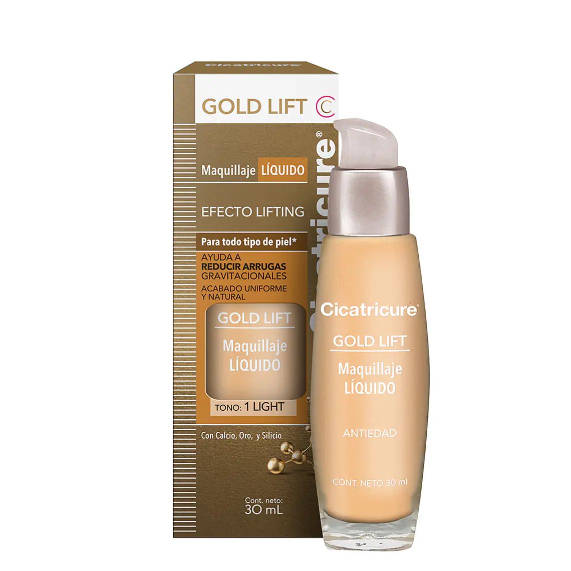 Maquillaje Liquido Gold Lift Medio 30 ML - CICATRICURE V:01/26 1