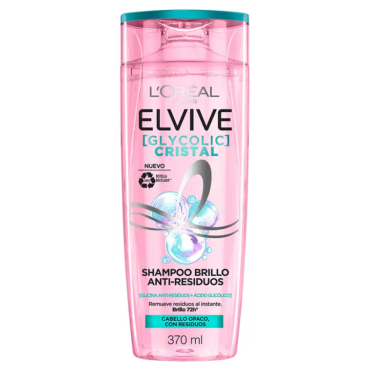 Shampoo Elvive Glycolic Cristal Brillo Anti-Residuos 370 ML - L0REAL 1