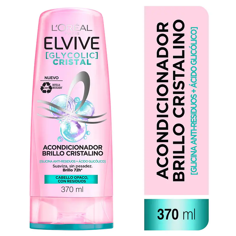 Acondicionador Elvive Glycolic Cristal Brillo Cristalino 370 ML - L0REAL 1