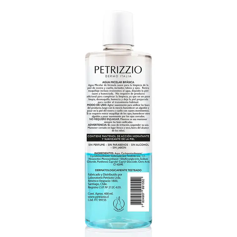 Agua Micelar Bifásica Dermo Italia 400ml - PETRIZZIO 2