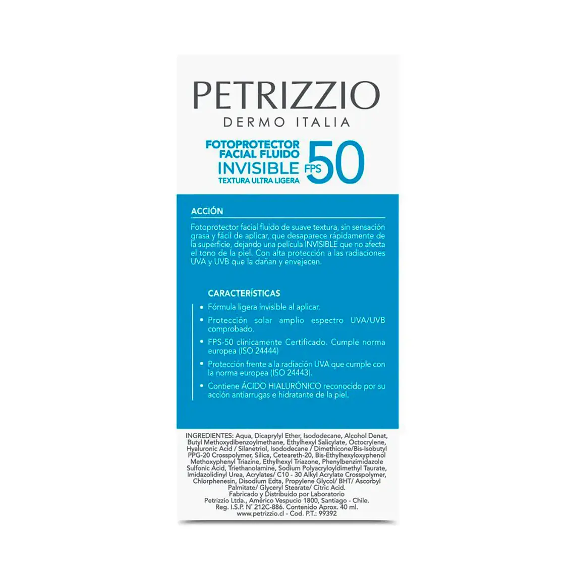 Protector Solar Rostro Invisible Color FPS 50 - PETRIZZIO 1