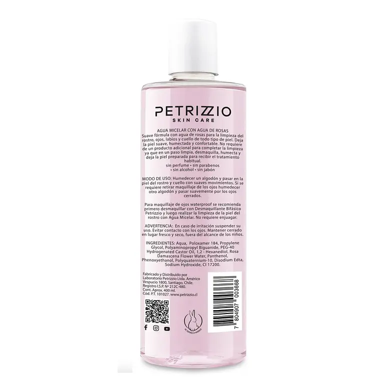 Agua Micelar Rosas Suavizante Skincare 400ml - PETRIZZIO 3