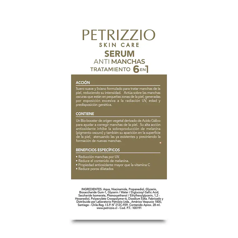 Sérum Tratamiento Anti Manchas 28ml - PETRIZZIO 2