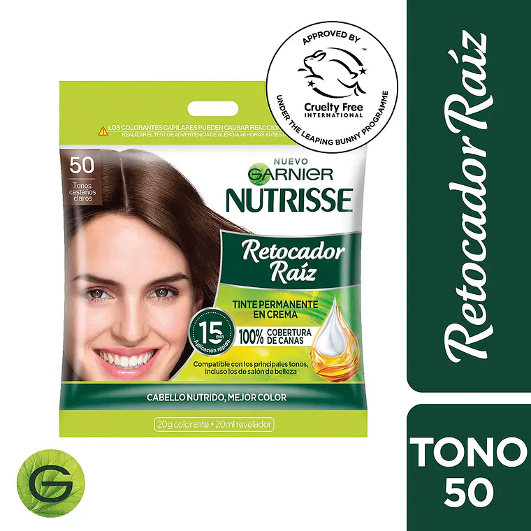 Tintura Permanente en Crema Retocador de Raíz - GARNIER 50 CASTAÑOS CLAROS 1