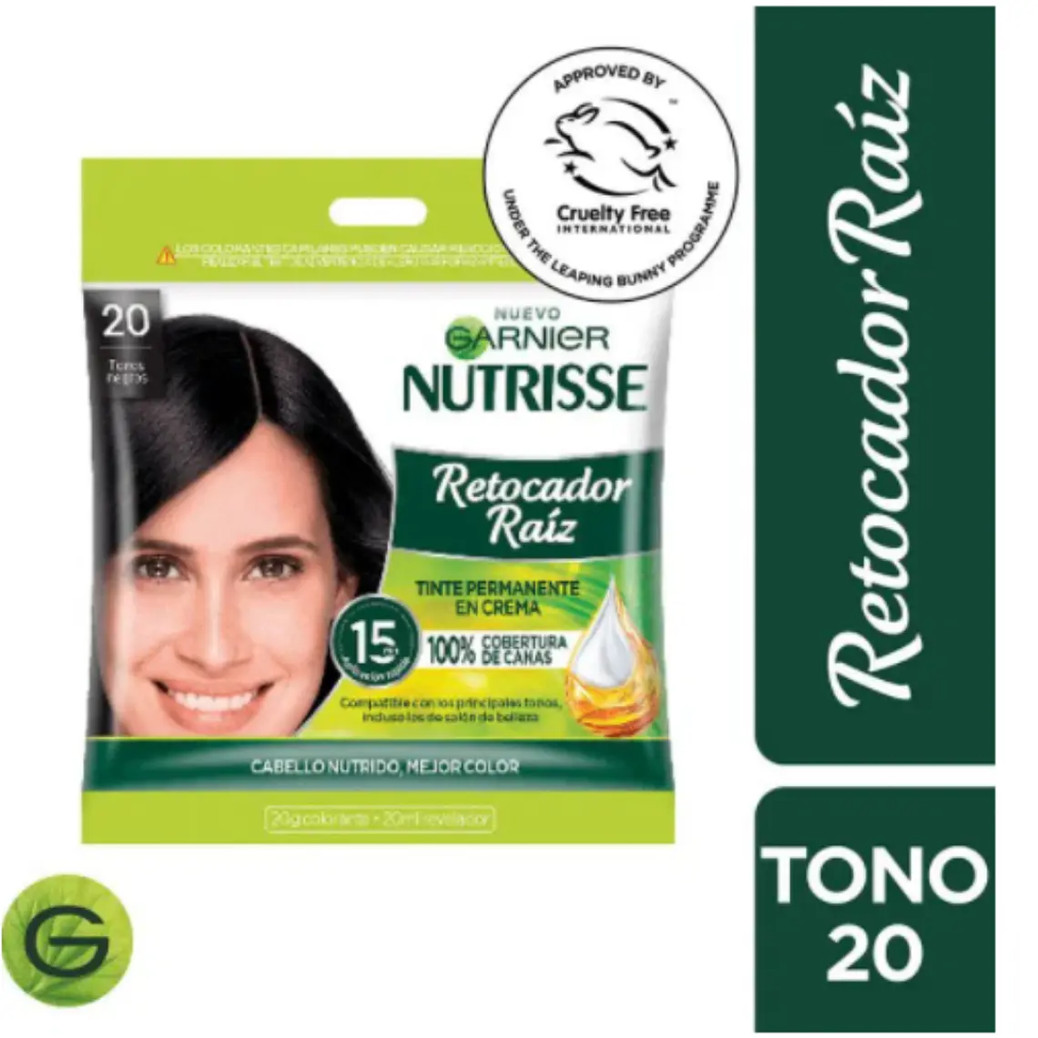 Tintura Permanente en Crema Retocador de Raíz - GARNIER TONOS NEGROS 20 1