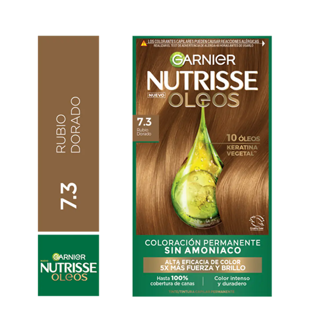 Tintura Nutrisse Oleos 7.3 Rubio Dorado - GARNIER 1