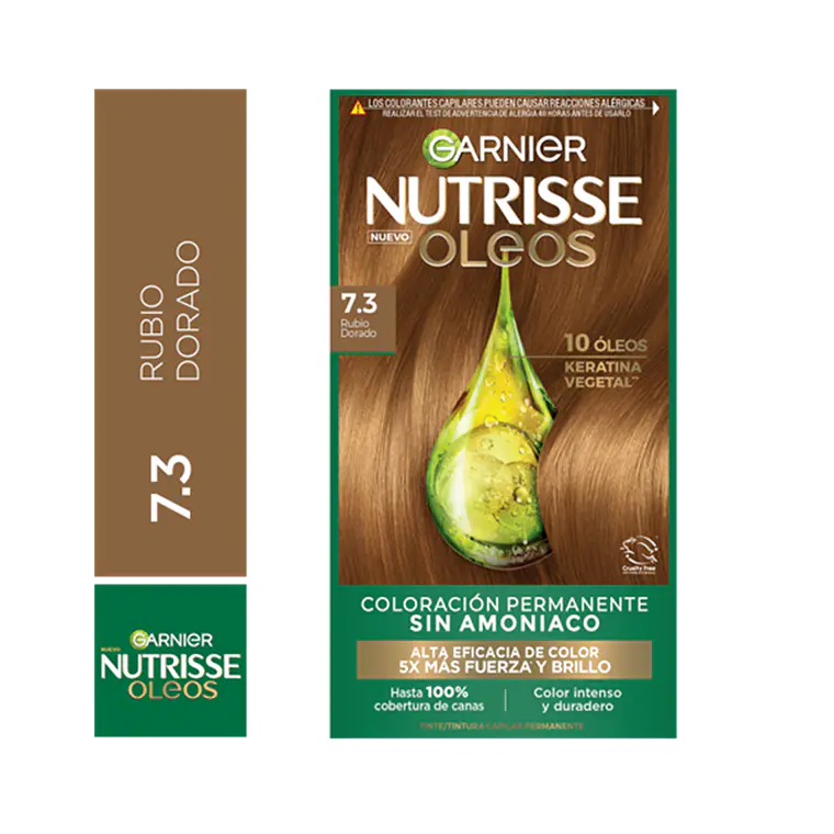Tintura Nutrisse Oleos 7.3 Rubio Dorado - GARNIER 1