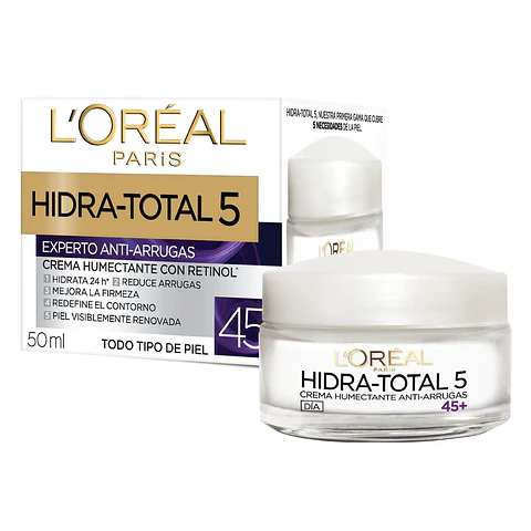 Crema Hidra-Total 5, Anti-arrugas +45 50ml - LOREAL