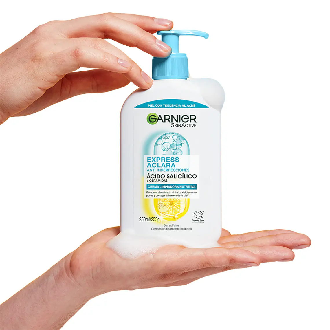 Crema Limpiadora Nutritiva Express Aclara Anti Imperfecciones 250 ml - GARNIER 2