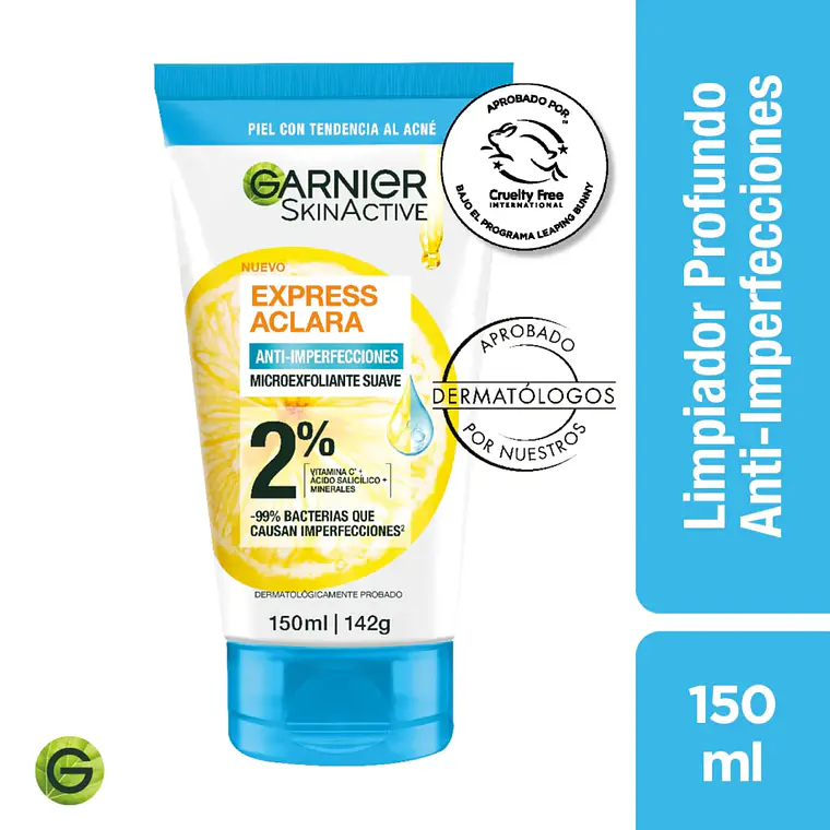 Limpiador Profundo Suave Anti-Imperfecciones Express Aclara 150 ML - GARNIER 1