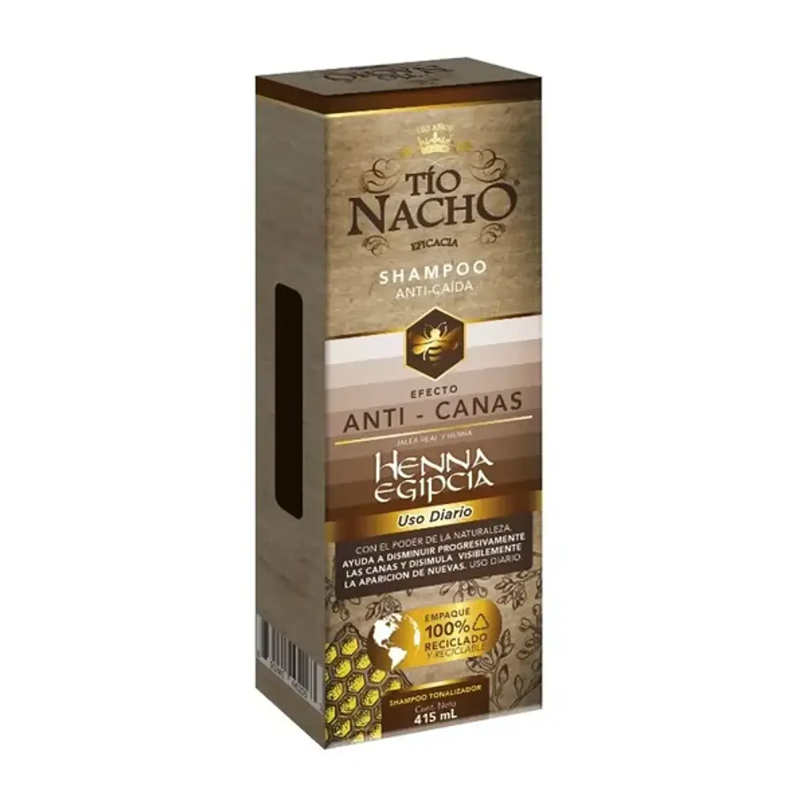 Shampoo Efecto Anti-Canas Jalea Real Henna 415ml- TIO NACHO 4