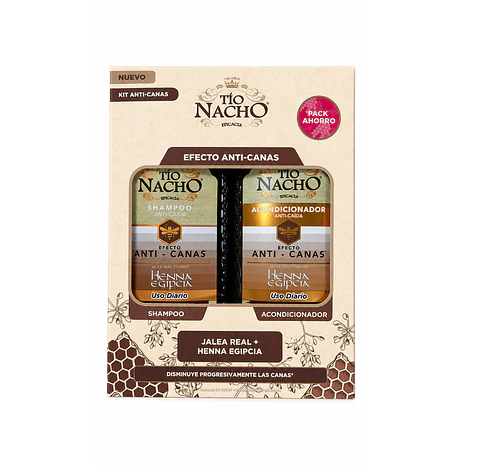 Pack Shampoo & Acondicionador Jalea Real + Henna Egipcia 415ml - TIO NACHO