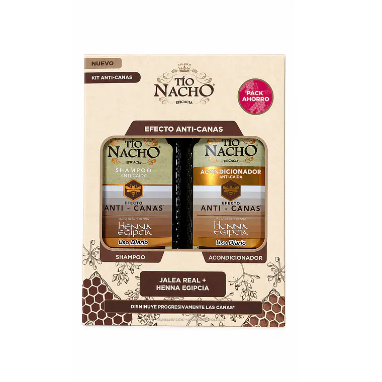 Pack Shampoo & Acondicionador Jalea Real + Henna Egipcia 415ml - TIO NACHO 1