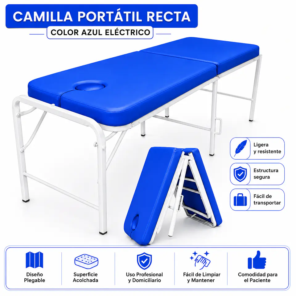 Camilla Portatil Recta Nacional 3
